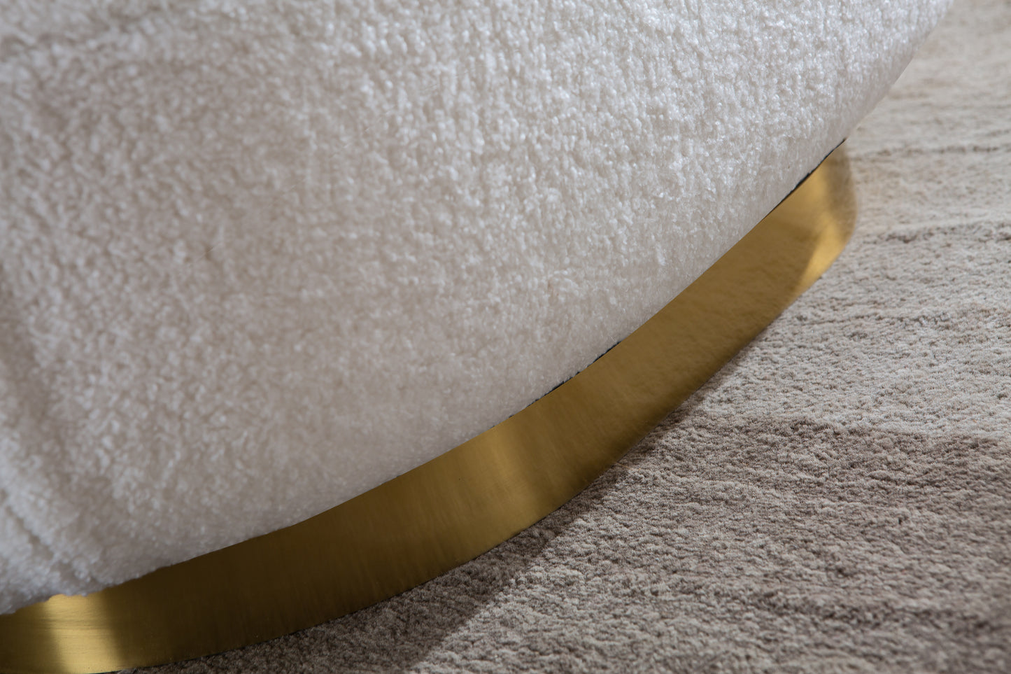 C601 Designer Boucle Swivel Barrel Chair