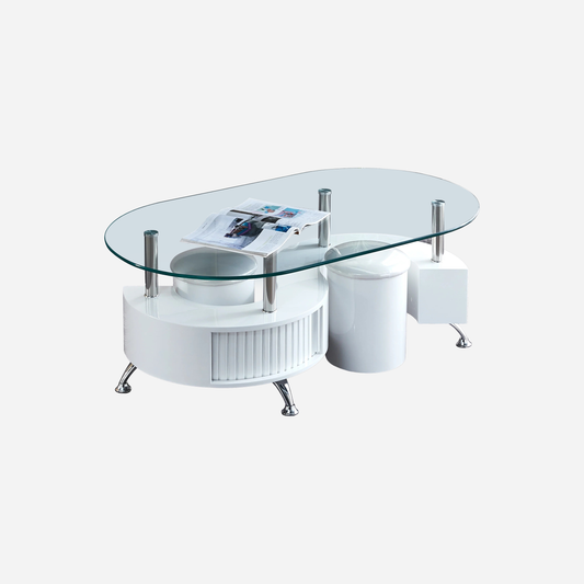 CT282 Oval Coffee Table with 2 Stools
