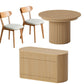 T001 OAK VENEER EXTENDABLE DINING TABLE & SET