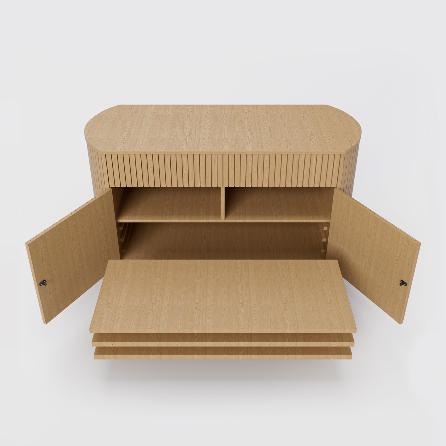 K001 OAK VENEER SIDE CABINET