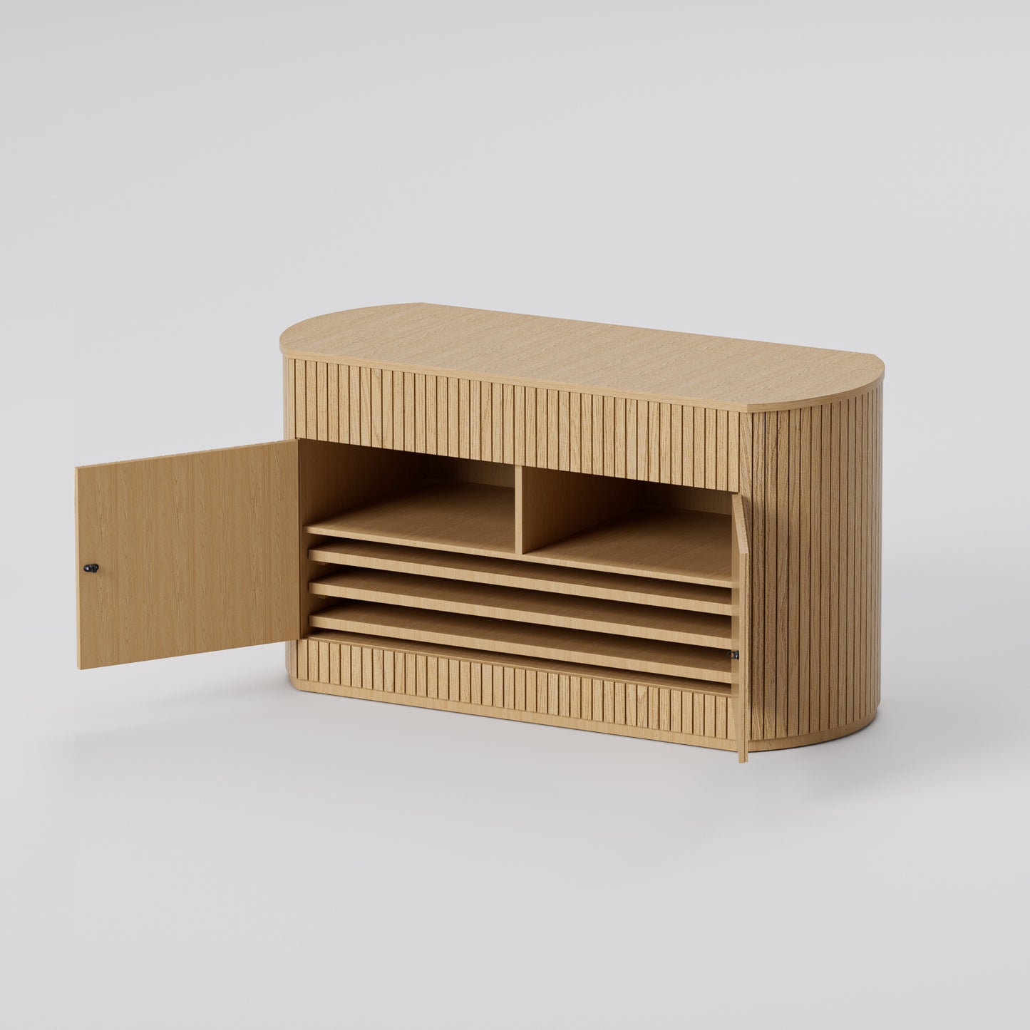 K001 OAK VENEER SIDE CABINET