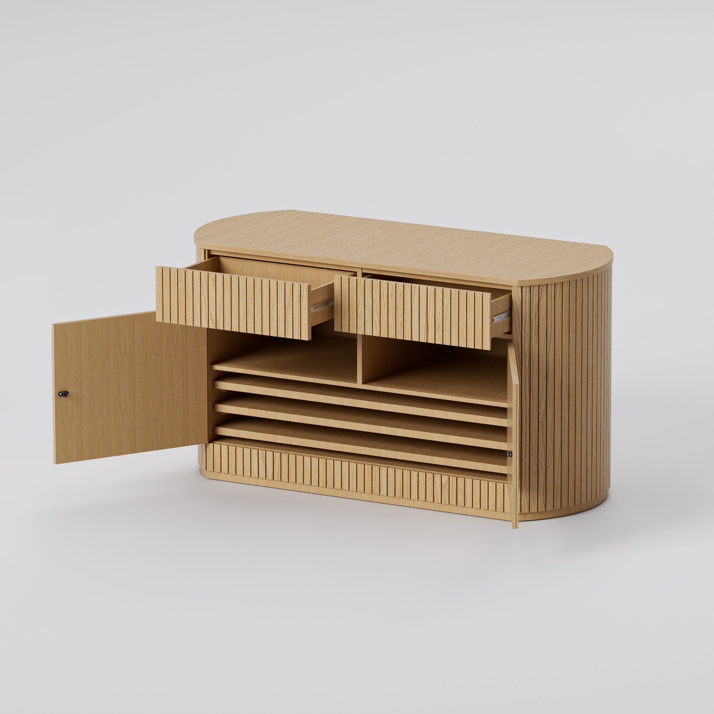 K001 OAK VENEER SIDE CABINET