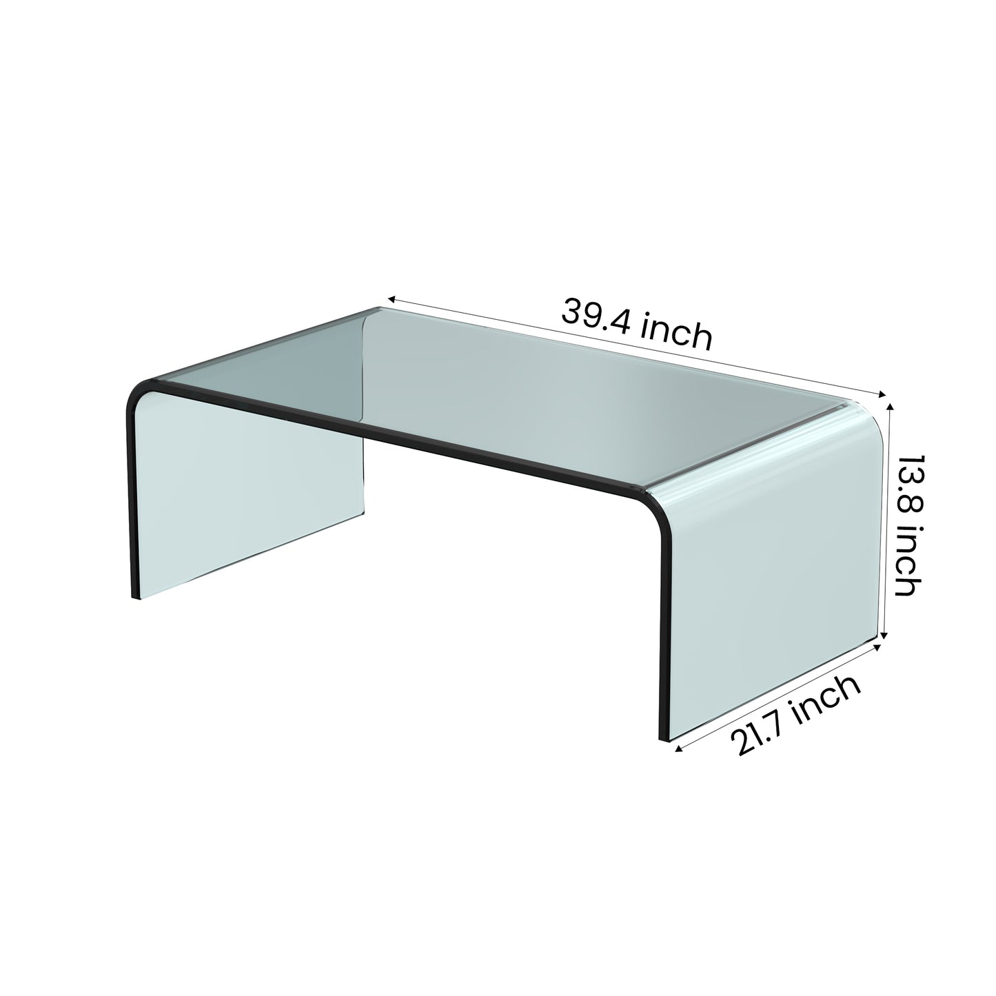 CT1027 Modern Clear Tempered Glass Coffee Table