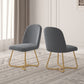 DC20 Set of 2 Fabric Dining Chairs with Brushed Gold Base