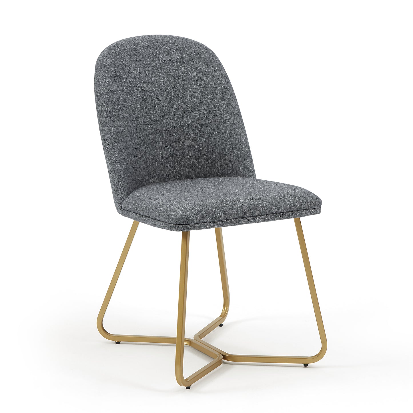 DC20 Set of 2 Fabric Dining Chairs with Brushed Gold Base