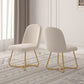 DC20 Set of 2 Fabric Dining Chairs with Brushed Gold Base
