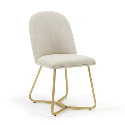 DC20 Set of 2 Fabric Dining Chairs with Brushed Gold Base