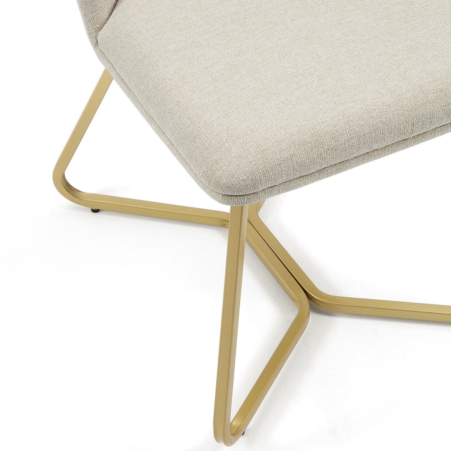 DC20 Set of 2 Fabric Dining Chairs with Brushed Gold Base