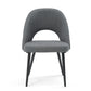 DC25 Set of 2 Fabric Dining Chair with Black Base