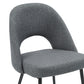 DC25 Set of 2 Fabric Dining Chair with Black Base