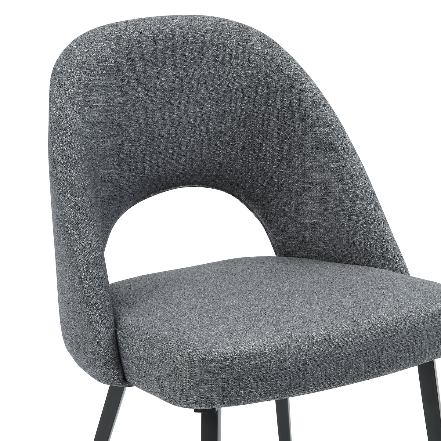 DC25 Set of 2 Fabric Dining Chair with Black Base