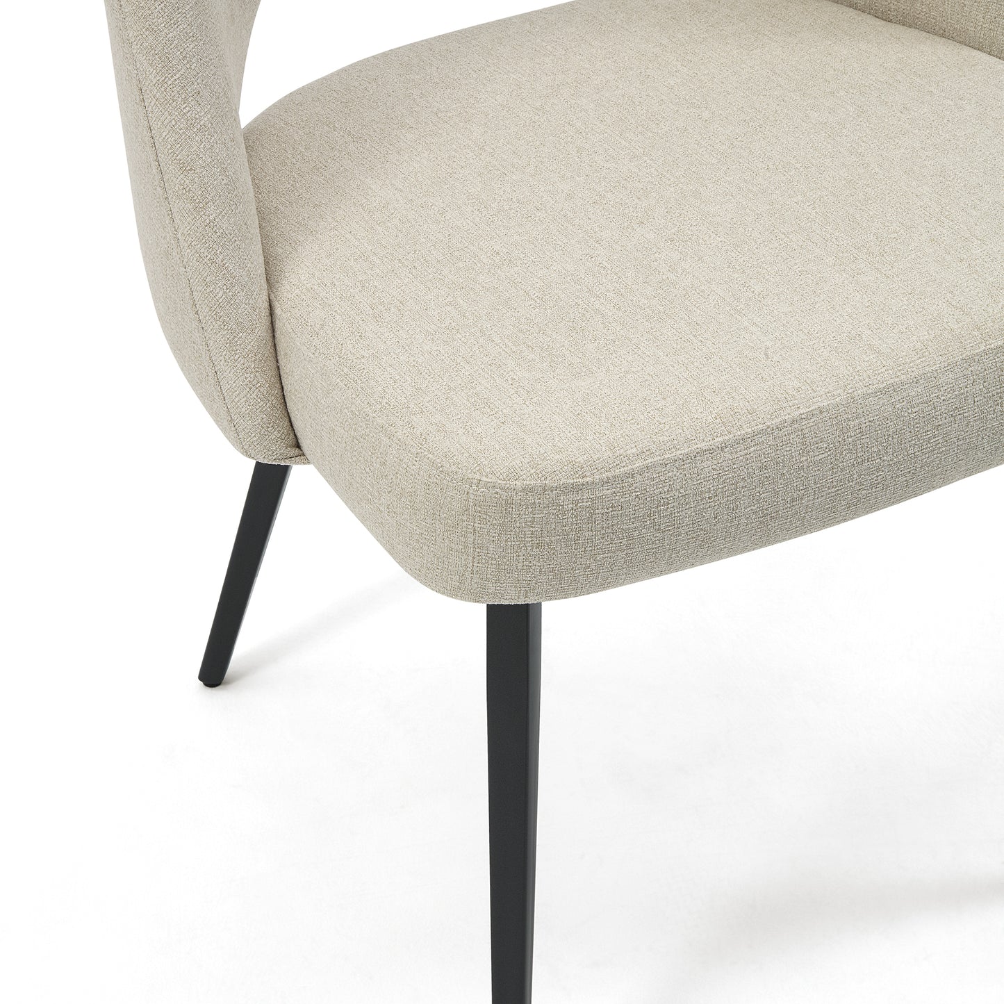 DC25 Set of 2 Fabric Dining Chair with Black Base