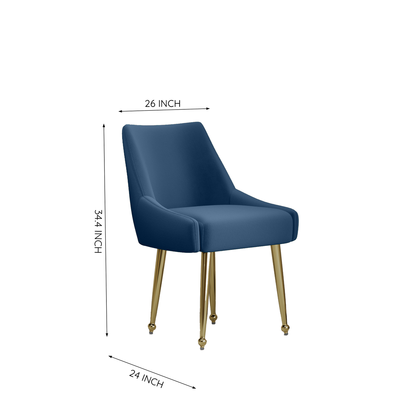 DC58 Set of 2 Elegant Dining Chair with Gold Finish Base