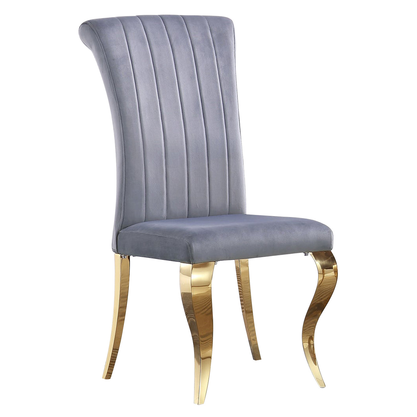 DCK86 Set of 2 Elegant Grey Velvet Dining Chair