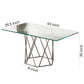 DT303 Modern Glass Top Rectangular Dining Table