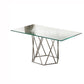 DT303 Modern Glass Top Rectangular Dining Table