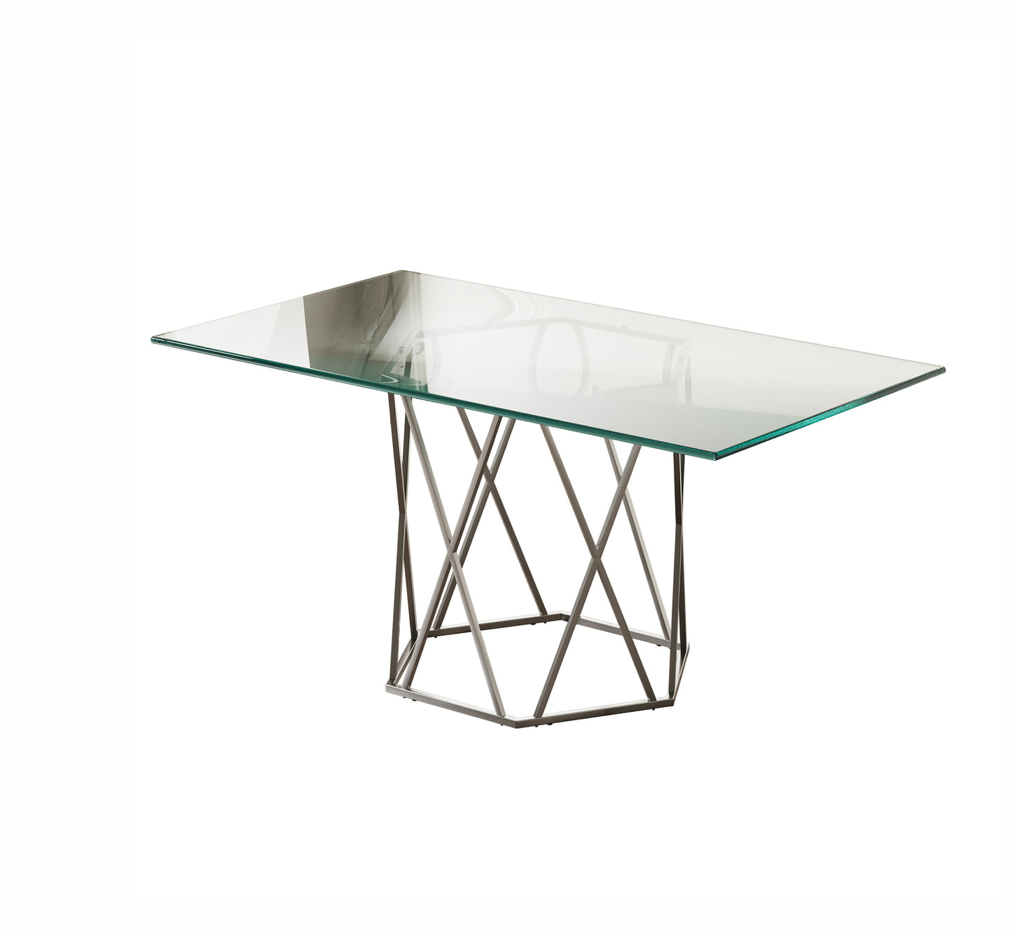 DT303 Modern Glass Top Rectangular Dining Table
