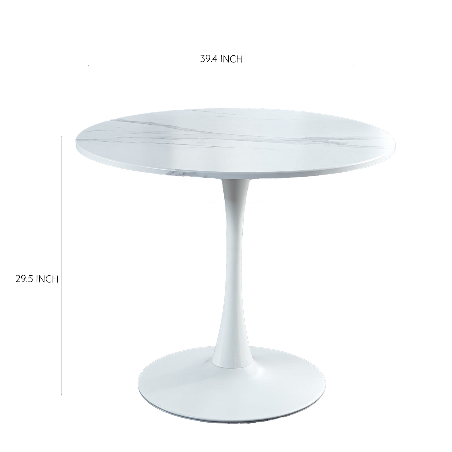 DT90 Printed Marble/ Metal Top Dining Table