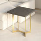 ET020 Black Rectangular End Table with Brushed Gold Base
