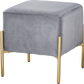 G02 Square Velvet Ottoman with Gold Stainless Steel Legs