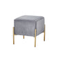 G02 Square Velvet Ottoman with Gold Stainless Steel Legs