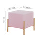 G02 Square Velvet Ottoman with Gold Stainless Steel Legs