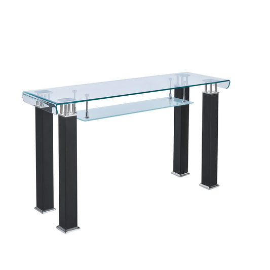 JD2 Modern Console Table with Tempered Glass