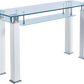 JD2 Modern Console Table with Tempered Glass