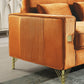 8043 Velvet Loveseat/Sofa with Gold Metal Legs