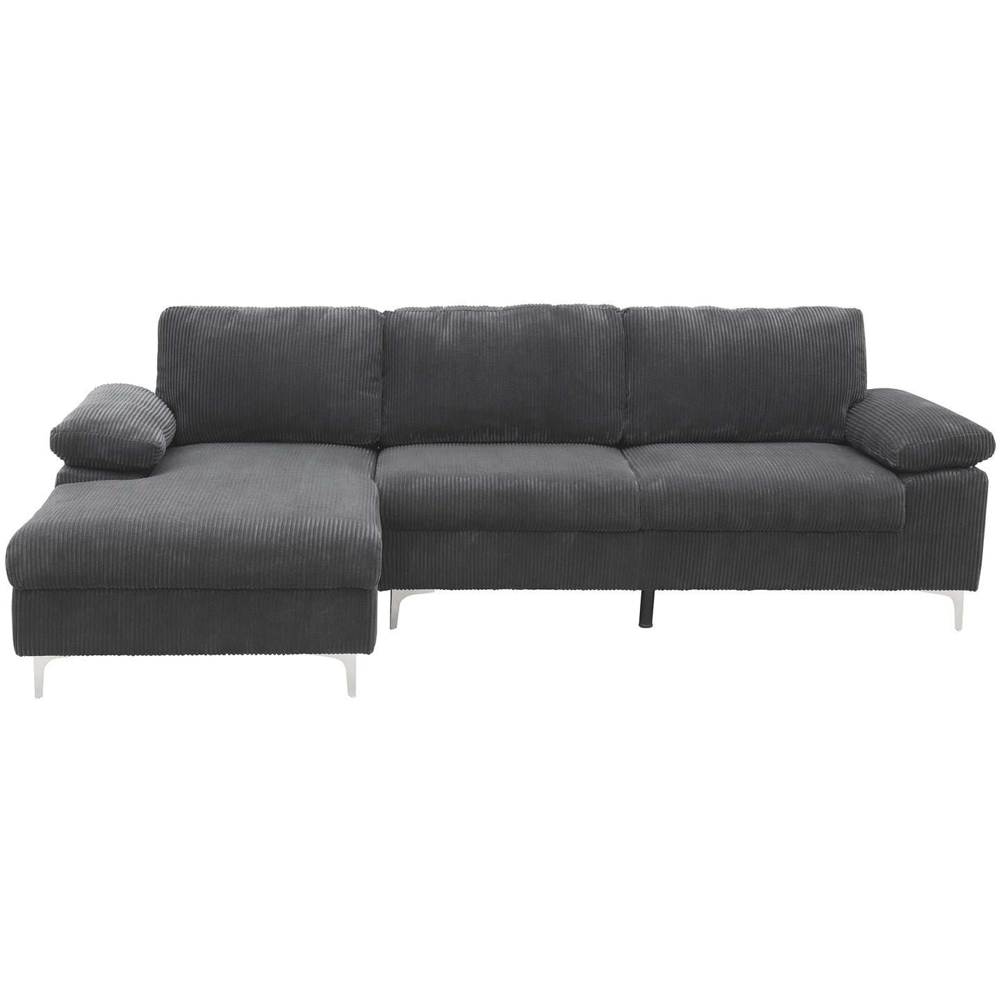 LSEC8036 Corduroy Left Corner Sectional Sofa
