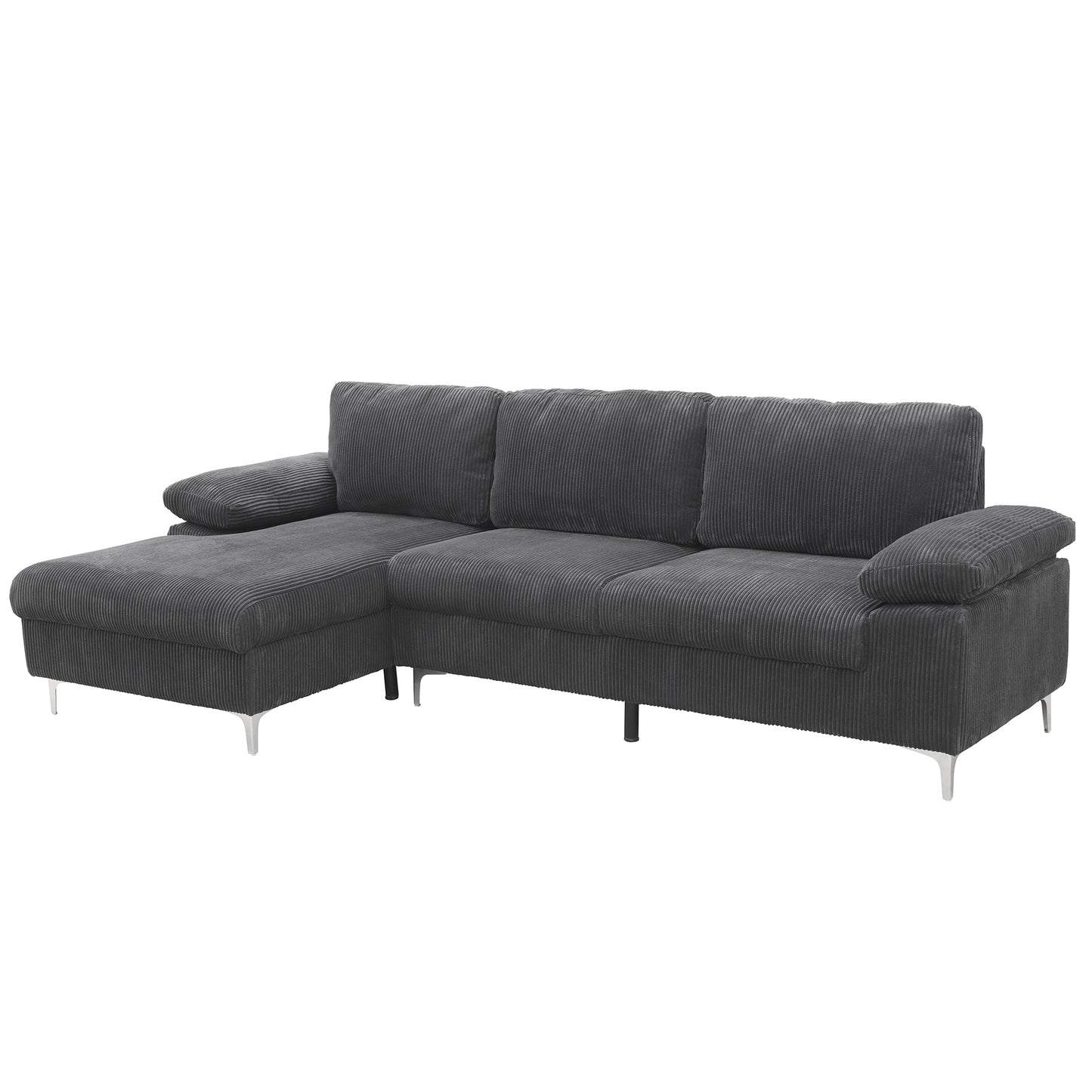 LSEC8036 Corduroy Left Corner Sectional Sofa