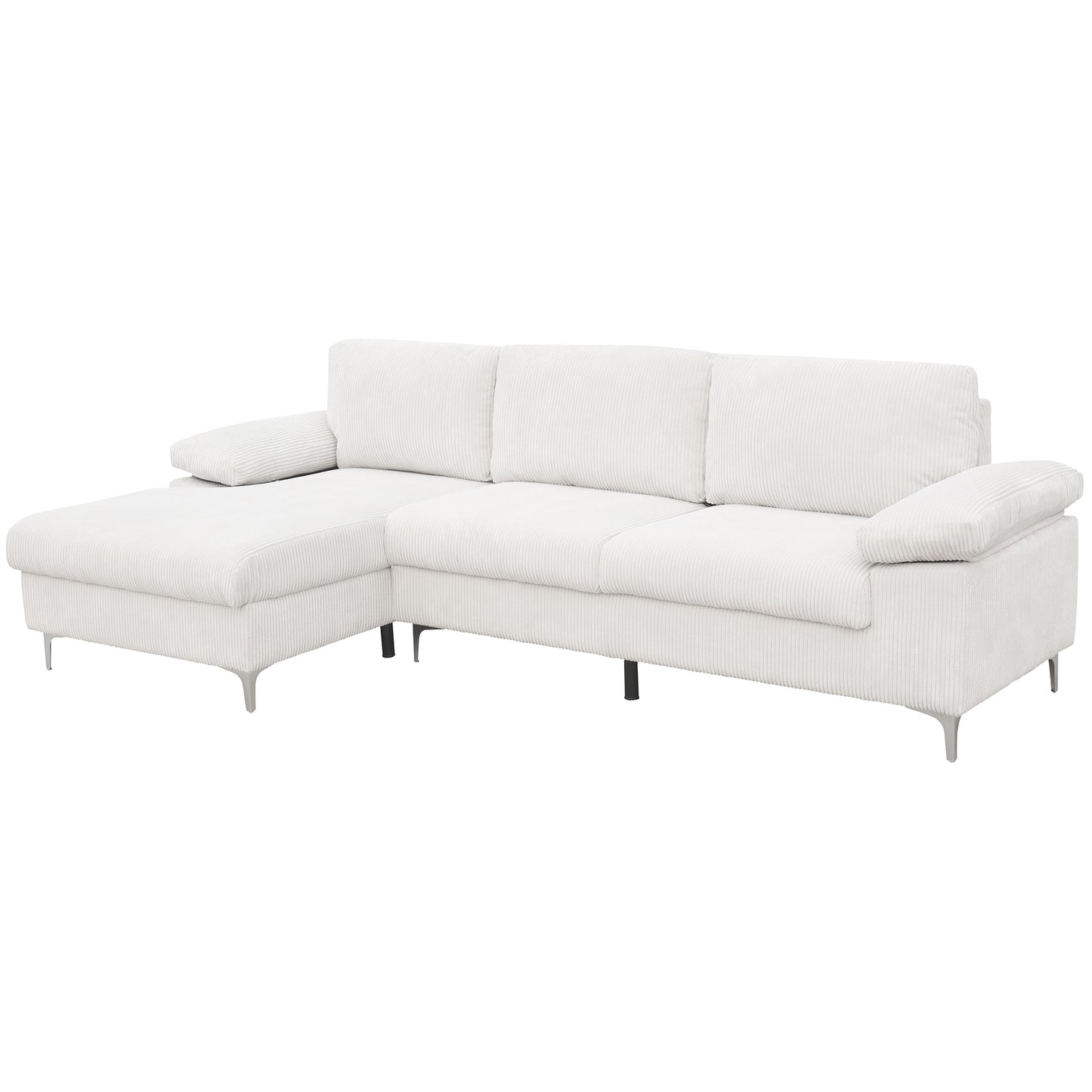 LSEC8036 Corduroy Left Corner Sectional Sofa
