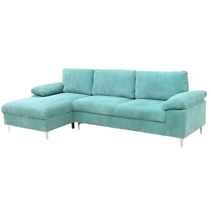 LSEC8036 Corduroy Left Corner Sectional Sofa
