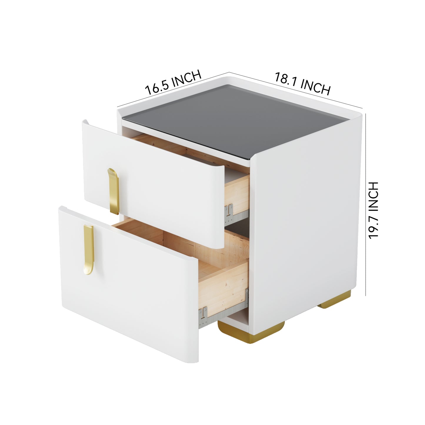 NS001 Ivory/Orange Lacquer MDF Night Stand