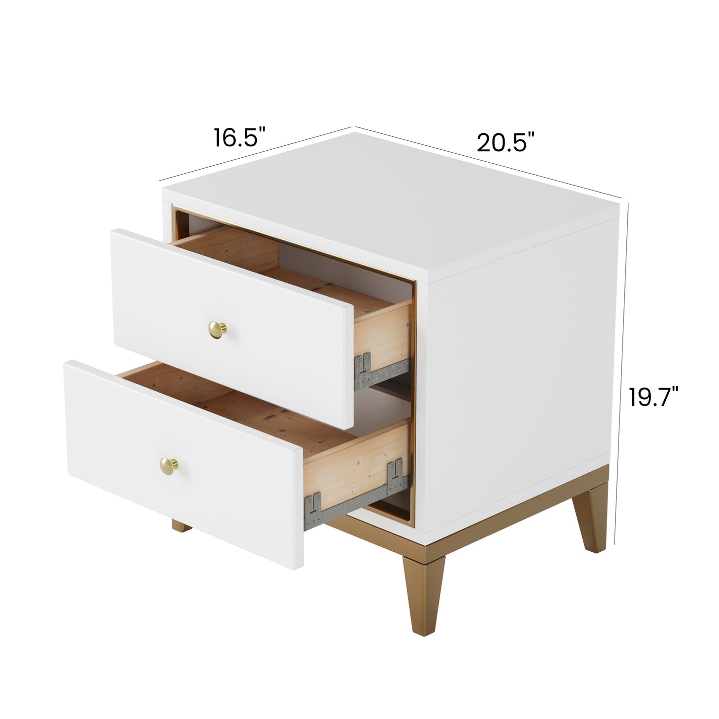 NS003IV Elegant Ivory Lacquer Night Stand