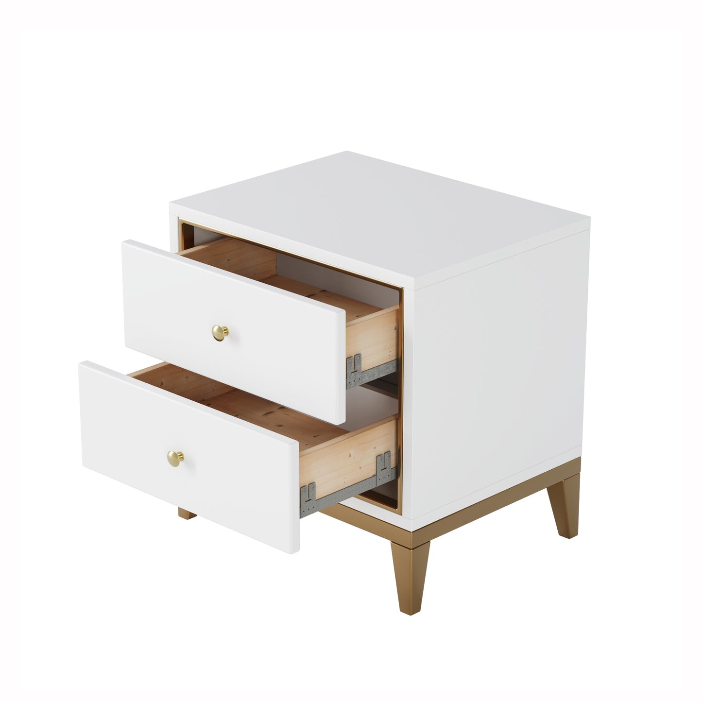 NS003IV Elegant Ivory Lacquer Night Stand