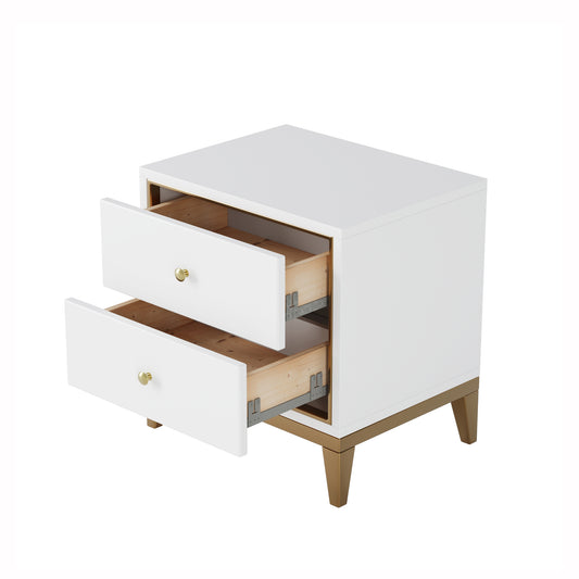 NS003IV Elegant Ivory Lacquer Night Stand