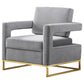 RC02 Luxurious Velvet Barrel Chair with Gold Stainless Steel Base
