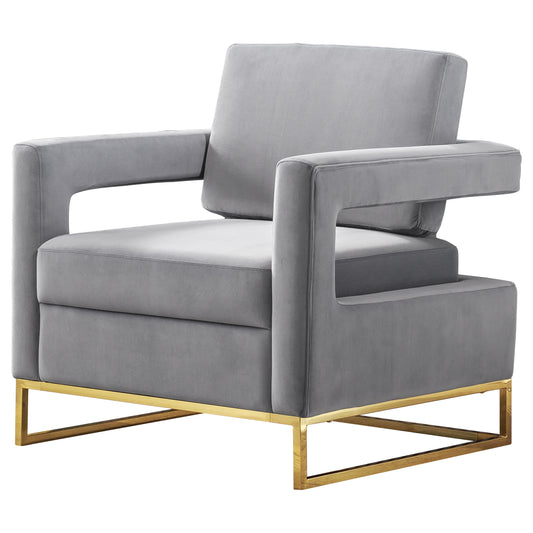 RC02 Luxurious Velvet Barrel Chair with Gold Stainless Steel Base