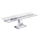 RDT206 Extendable Dining Table with 12mm Tempered Glass Top, Stainless Steel Base