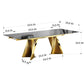 RDT207 Extendable Dining Table with Marble Tempered Glass Top