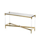 ST009 Console Table with Tempered Glass and Gold Finish