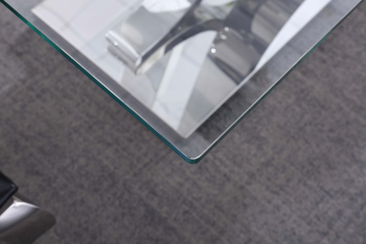 RDT315 Solid Marble/ Tempered Glass Top Rectangular Dining Table