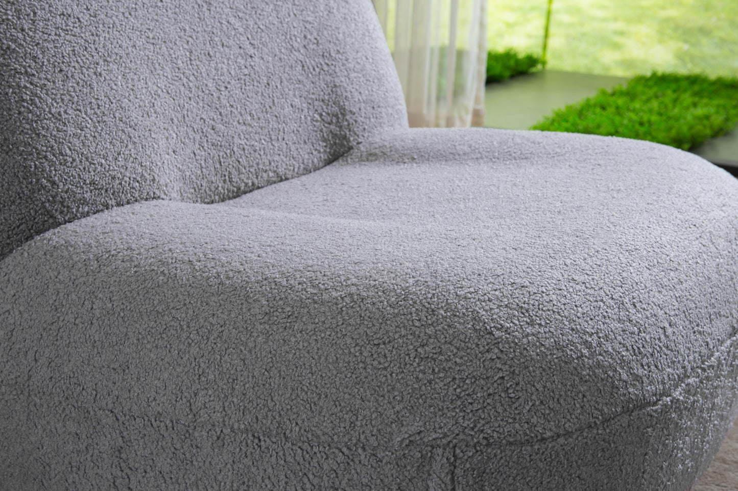 C601 Designer Boucle Swivel Barrel Chair