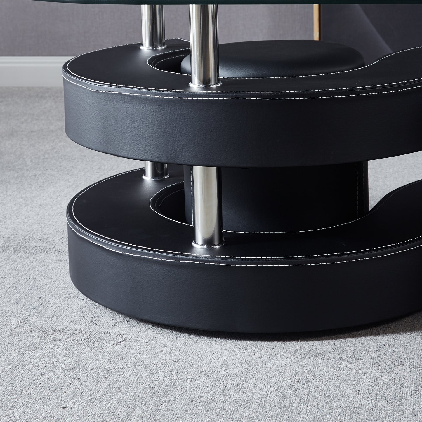 CT255 Oval Coffee Table with 2 Storage Stools