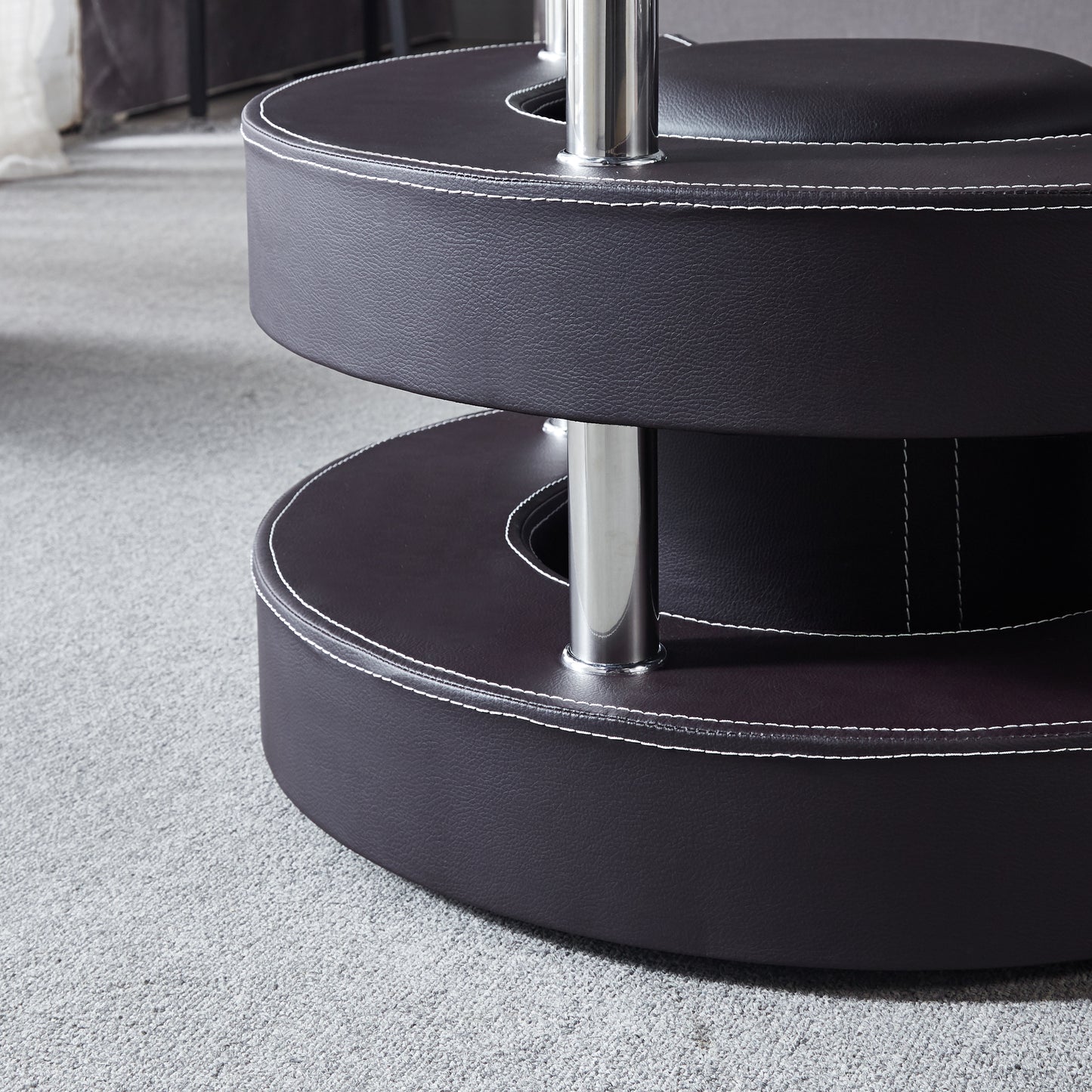 CT255 Oval Coffee Table with 2 Storage Stools