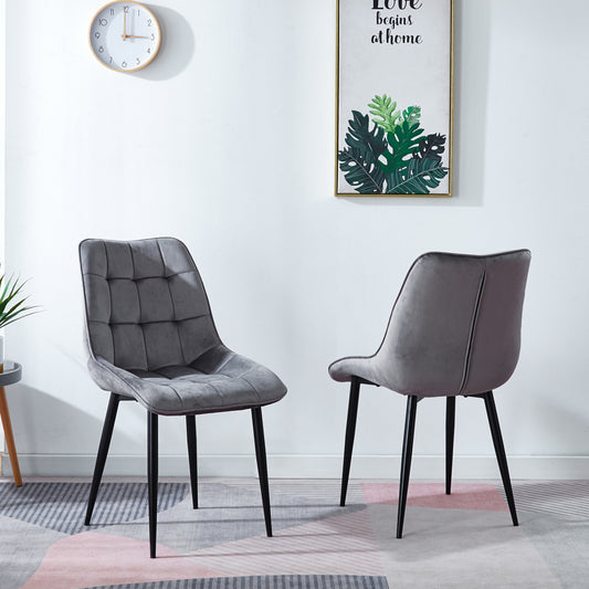 DC215 Set of 4 Leatherette/ Fabric Modern Dining Chairs