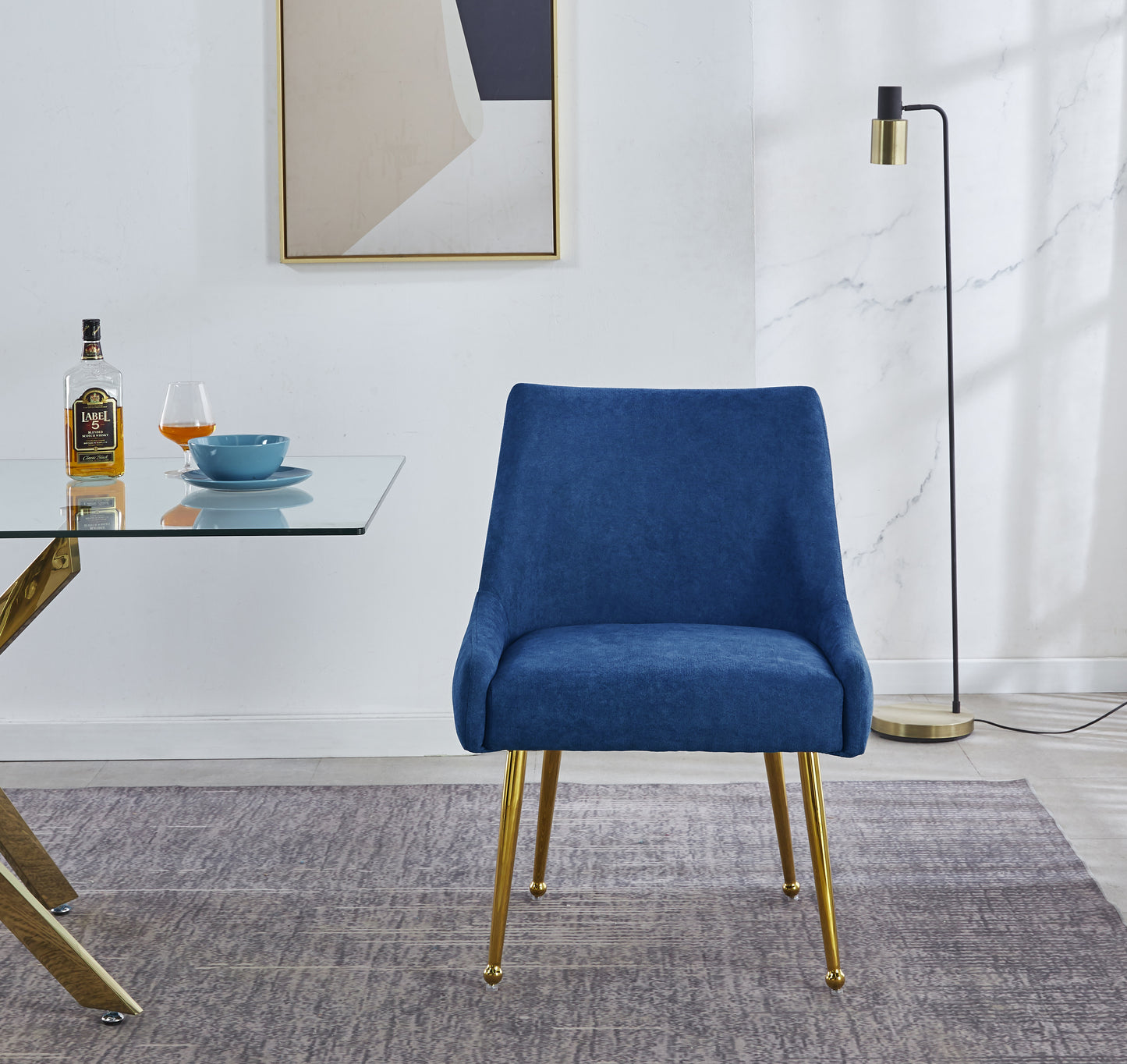 DC58 Set of 2 Elegant Dining Chair with Gold Finish Base