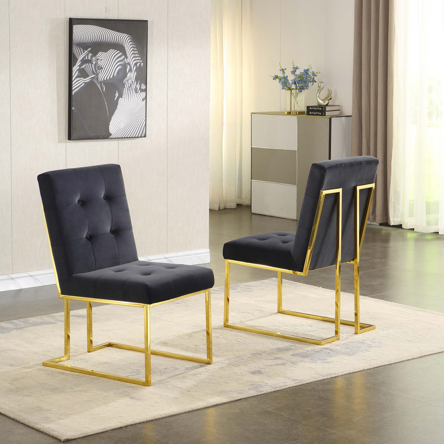 DCK69 Set of 2 Velvet Dining Chair