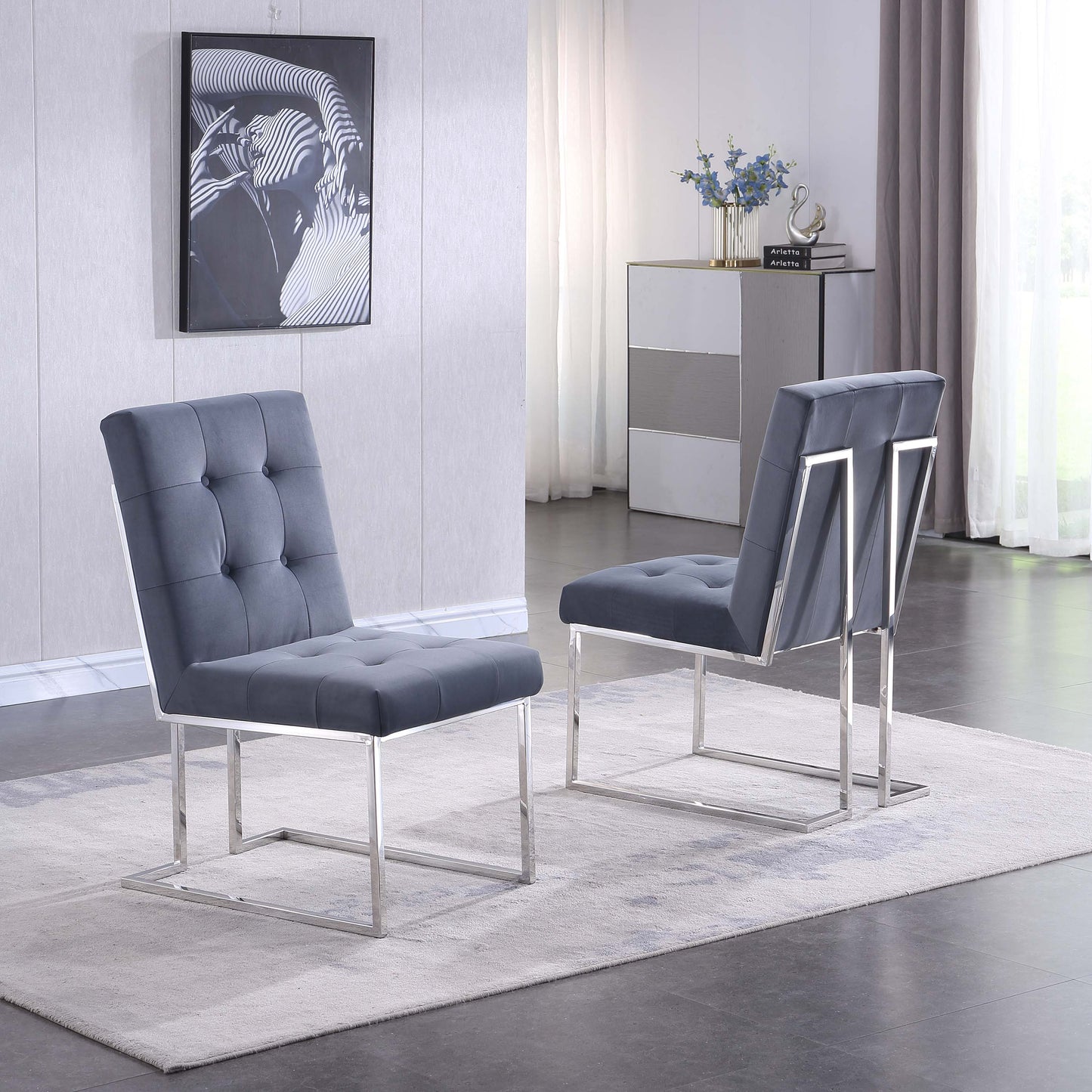 DCK69 Set of 2 Velvet Dining Chair